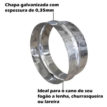 Imagem de Anel 110mm Em Aço Galvanizado Para Cano De Chaminé Fogão à Lenha Lareira - N1 AMZ