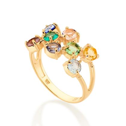Imagem de Anel 18k com cristais coloridos COLORIDO 513044 Rommanel