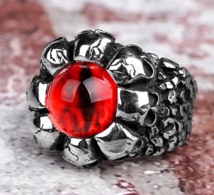 Imagem de Anel Aço Inox Exército ou Anel Caveiras com Pedra de Zircônia