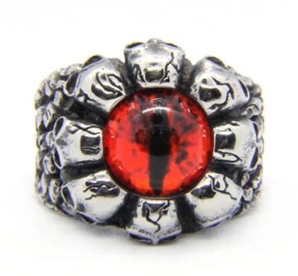 Imagem de Anel Aço Inox Exército ou Anel Caveiras com Pedra de Zircônia