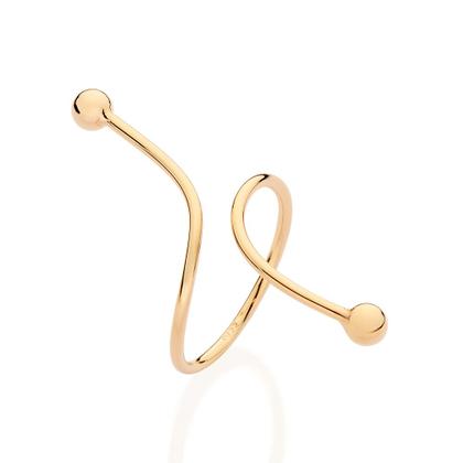 Imagem de Anel Ajustável Com Esferas Banhado à Ouro Rommanel 513509