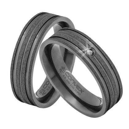 Imagem de Anel/Aliança Aço Théa GTR c/ Zirc 6mm U.IPO