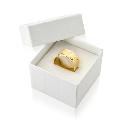 Imagem de Anel aliança egipcia largo todo trabalhado 10mm ouro 10k a68