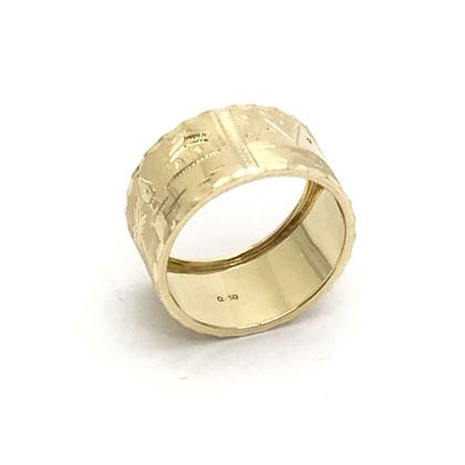 Imagem de Anel Aliança Ouro 18k Escrava Egito Trabalhado com 0.7cm k220