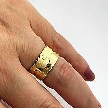 Imagem de Anel Aliança Ouro 18k Escrava Egito Trabalhado com 0.7cm k220