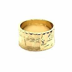 Imagem de Anel Aliança Ouro 18k Escrava Egito Trabalhado com 0.7cm k220