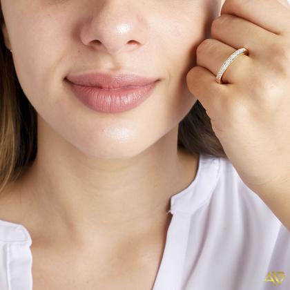 Imagem de Anel Aparador De Ouro Banhado em 10 Camadas Com Zirconia