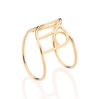 Imagem de Anel Aro Duplo Abstrato Banhado a Ouro Rommanel 513575