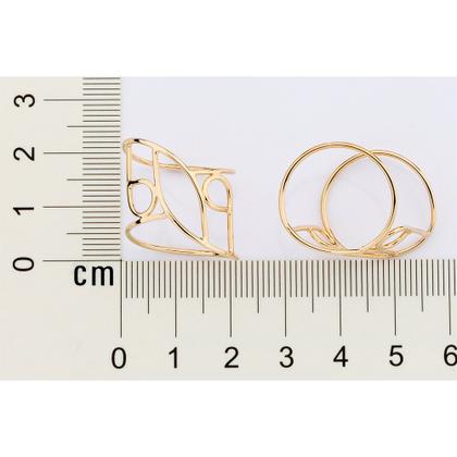 Imagem de Anel Aro Duplo Abstrato Banhado a Ouro Rommanel 513575