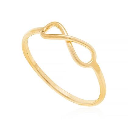 Imagem de Anel banhado ouro 3x 24k 18k e 22k feminino falange infinito símbolo rommanel fino skinny 511815