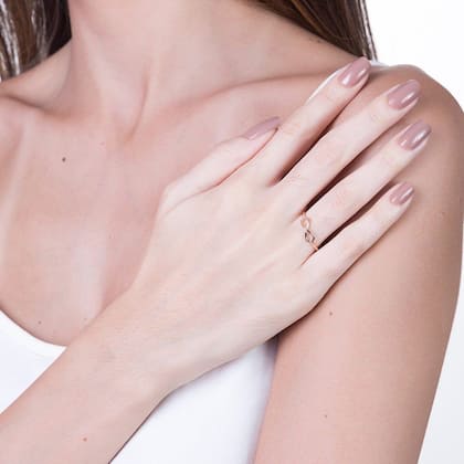 Imagem de Anel banhado ouro 3x 24k 18k e 22k feminino falange infinito símbolo rommanel fino skinny 511815