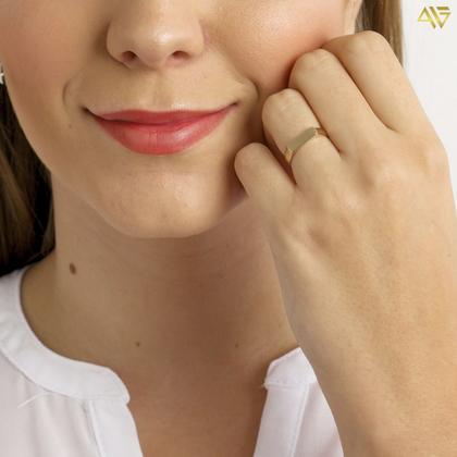 Imagem de Anel Chapinha Feminino Banhado a Ouro 18k em 10 camadas