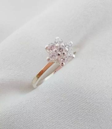 Imagem de Anel Chuveiro Estrela Prata 925 Zircônias E Aplique Ouro