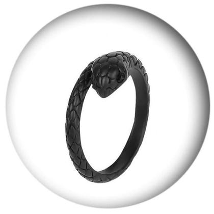 Imagem de Anel Cobra Preto Ajustável Punk Gótico O1300