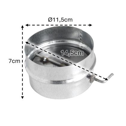 Imagem de Anel Com Borboleta Registro Para Chaminé Regulador Fumaça Fogão A Lenha Galvanizado 115mm - 9409 Hedlund