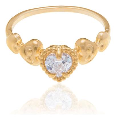 Imagem de Anel Com Corações Lisos E Trabalhado Nas L 512443