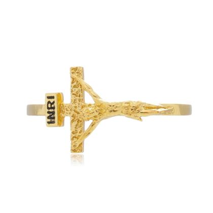 Imagem de Anel Crucifixo Com Cristo Ouro Amarelo 18 Kl Modelo 03