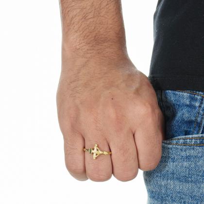 Imagem de Anel Crucifixo Com Cristo Ouro Amarelo 18 Kl Modelo 03