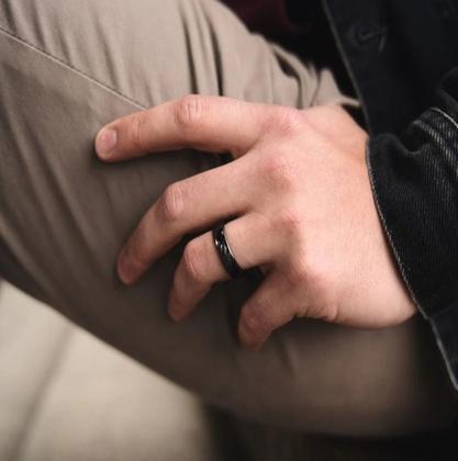 Imagem de Anel de Aço Inox Preto 6MM