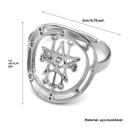 Imagem de Anel de Aço Inoxidável com Sigilo de Astaroth - Jóia com Design de Selos Demoníacos