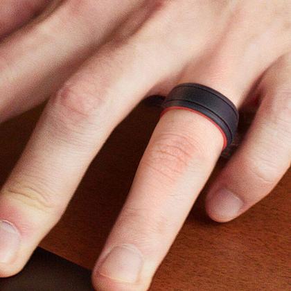 Imagem de Anel de casamento de borracha de silicone ROQ para homens com 9 mm de largura, tamanho 11