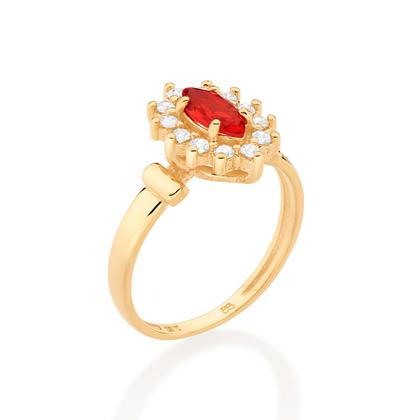 Imagem de Anel de formatura 18k com zircônias   513280 Rommanel