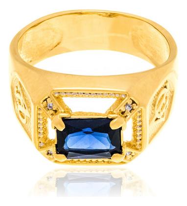 Imagem de Anel De Formatura Retangular Com Símbolo Gr 512713