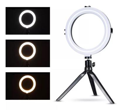 Imagem de Anel De Luz Led Ring Light 16 Cm Tripé Mesa