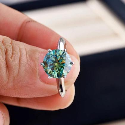 Imagem de Anel De Moissanite Feminino 1/2/3/5ct JoyceJelly Em Prata Esterlina 925 Luxuoso Para Casamento