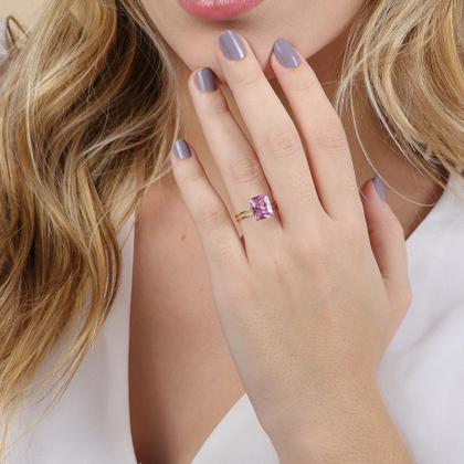 Imagem de Anel De Ouro 18k/750 Aro Duplo Com Zircônia