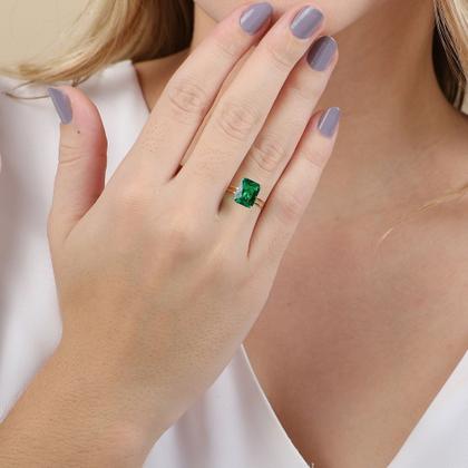 Imagem de Anel De Ouro 18k/750 Aro Duplo Com Zircônia