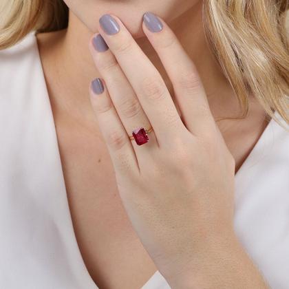 Imagem de Anel De Ouro 18k/750 Aro Duplo Com Zircônia