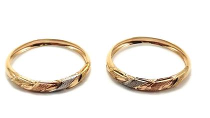 Imagem de Anel de ouro 18k aparador faixas tricolor S