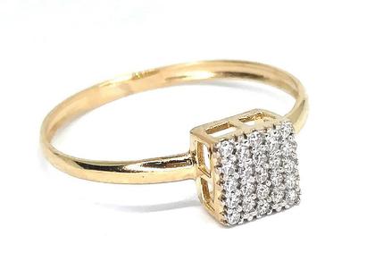 Imagem de Anel de ouro 18k Chuveiro Quadrado