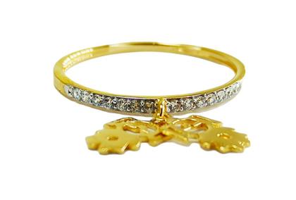 Imagem de Anel de ouro 18k com pingentes cravejados em zircônia  filhas