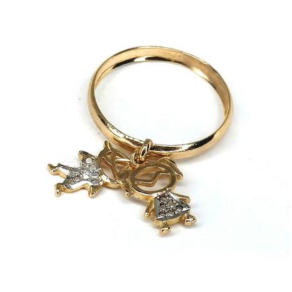 Imagem de Anel de ouro 18k com pingentes  filhos