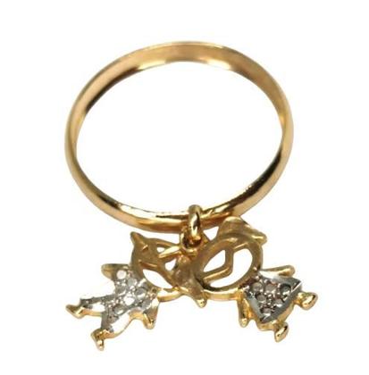 Imagem de Anel de ouro 18k com pingentes  filhos