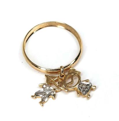 Imagem de Anel de ouro 18k com pingentes  filhos