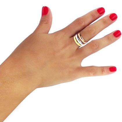 Imagem de Anel de Ouro Tricolor 18k Triplo Colore