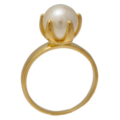 Imagem de Anel de Pérola com Garras Softjoias Folheado em Ouro 18K