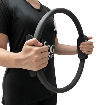 Imagem de Anel de Pilates Tonificador Flexível 38cm Preto Liftness Dafoca Sports