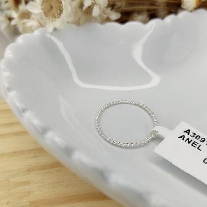 Imagem de Anel De Prata 925 Feminino Aro Torcido Fininho Delicado Minimalista