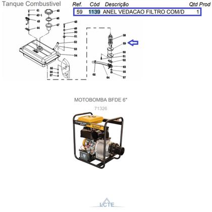 Imagem de Anel de Vedação Do Filtro de Combustível P/ Motor 7.0hp 1139