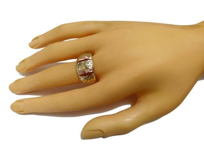 Imagem de Anel Em Ouro 10k 416 3 Chapas 3 Cores Abauladas