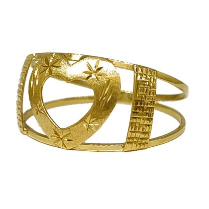 Imagem de Anel Em Ouro 10k 416 Coração Amarelo Vazado Com Laterais