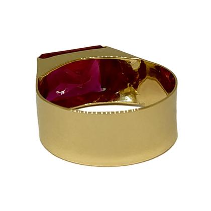 Imagem de Anel Em Ouro 18k 750 Masculino Pedra Retangular Cores