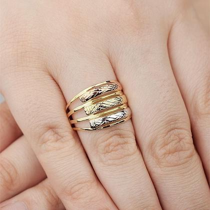 Imagem de Anel em Três Cores Folheado a Ouro 18k