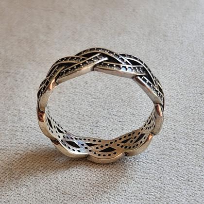 Imagem de Anel Entrelaçado Duplo Prata 925 com Zircônias Feminino