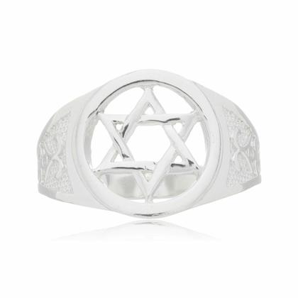 Imagem de Anel Estrela De Davi Prata 925 Kl Mod 03