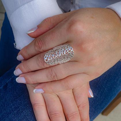 Imagem de Anel Feminino Arabesco Prata 925